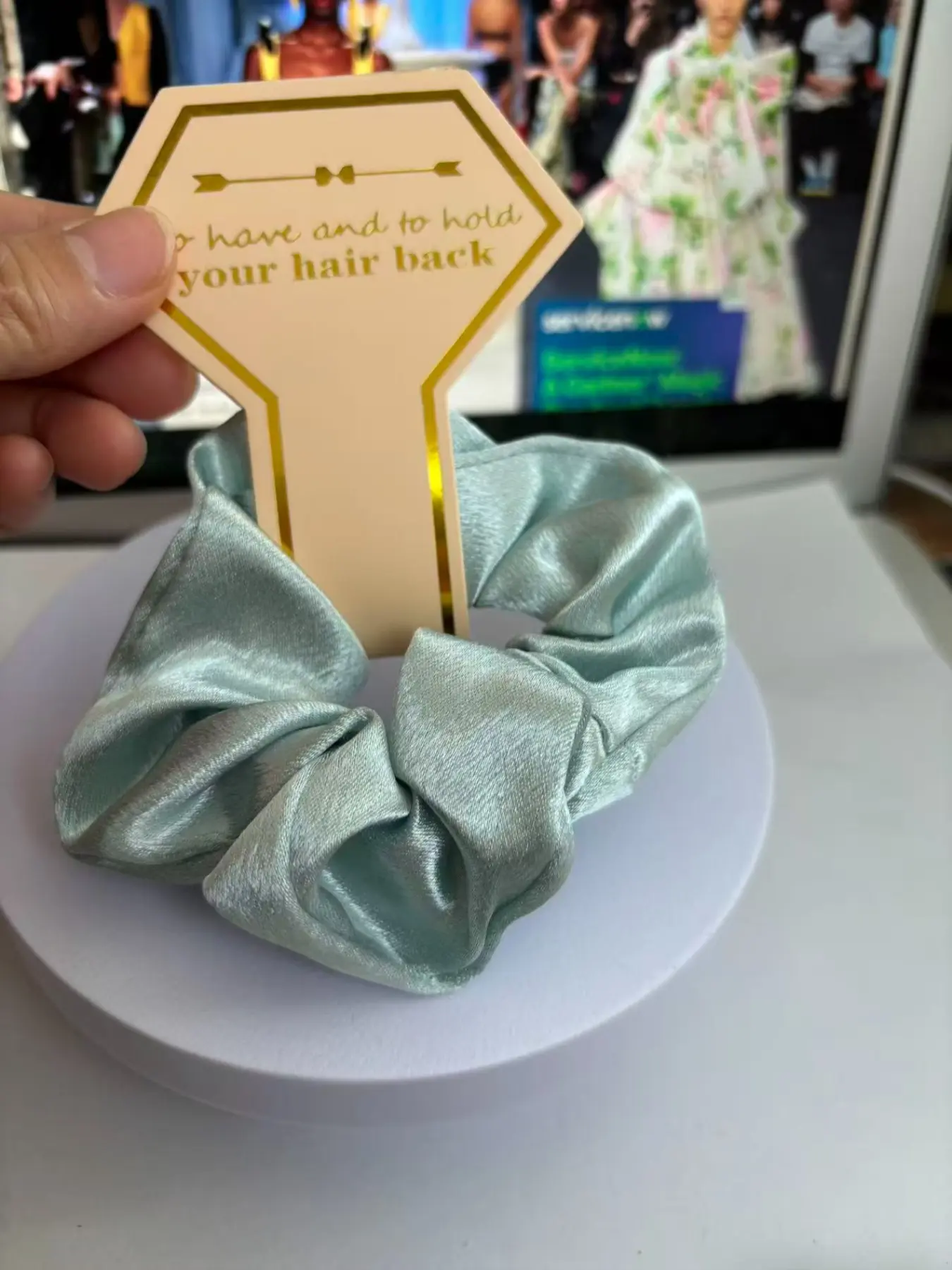 Women Satin Scrunchie Hair Tie,  Light Water Blue Color High Elasticity Elegant Design, Perfect for All Occasions & Business Casual Wear Girl Friend  Daughter Children Christmas Gift Hair Rubber Bands