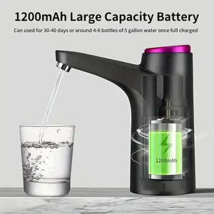 5-gallon (approx. 15.7 liters) water dispenser, USB rechargeable water tank dispenser, portable home automatic water pump, black, home hydration, modern water pump, lightweight dispenser, suitable for small businesses, travel essential.