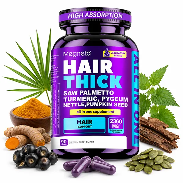 Women's Hair Supplements - Beauty Formula with Biotin, Collagen, Keratin, Multivitamins, Saw Palmetto, Curcumin - Gut-Friendly Daily Capsules for Healthy Hair, Skin Radiance, Strong Nails - 90 Count, 1-Month Supply