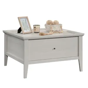 Sauder Larkin Ledge Coffee Table with Spacious Drawer & Edge-Captured Tray Top for Modern Living Room Storage & Decor