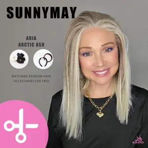 Sunnymay “Aria Arctic Ash” layered cut women’s fashion synthetic wig, 13×6 lace front, Scandinavian hairline, no gel design, low density 120%, pre-cut lace, HD frontal highlight bob wig Blonde Wigs Blonde Wigs Glueless Bangs Wig lace short straight