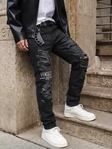 Men's Tight-Fitting Stretch Jeans, Ultra-Elastic Denim Jeans, Comfortable Casual Wear, Streetwear, Fashion Durable Design