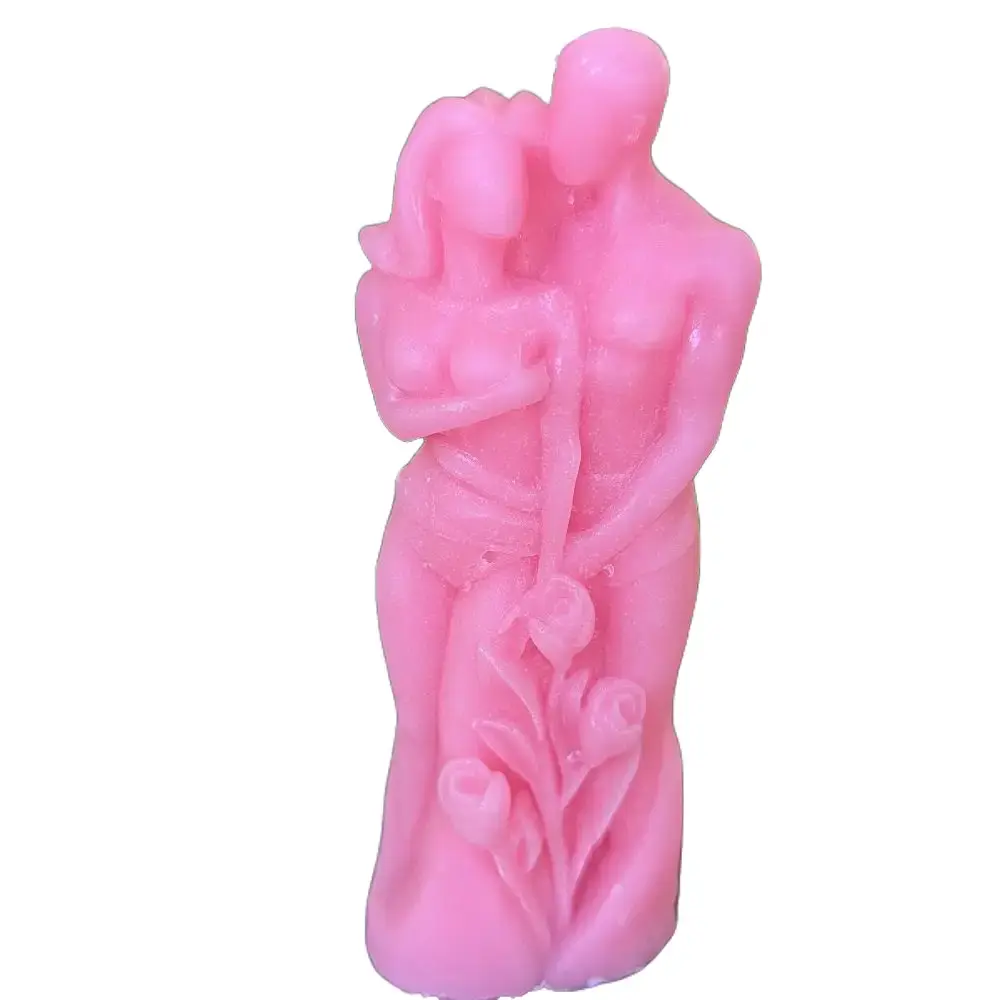 Couple's Soy Wax Ritual Candles Unscented Pre-Order Devotional Decorative Candle Ornaments Pink Cat-Shaped Design with Prayer Hands and Eye Eco-Friendly Natural Alternative