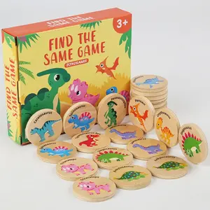 Dinosaur Memory Game Set for Kids, Wooden Puzzle Toy, Cognitive Development Educational Gift, Focus & Memory Training, Family Fun Christmas Present, Montessori Puzzles Gift