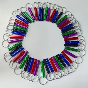 100 Pack Loud Safety Whistles with Keychains - Heavy-Duty Aluminum Alloy, Multi-Color (Red, Green, Blue, Black, White, Purple, Orange, Yellow, Pink, Brown, Gray, Navy, Maroon) - Long-Lasting Outdoor Survival, Camping, Hiking, Sports, Dog Training, Emergen