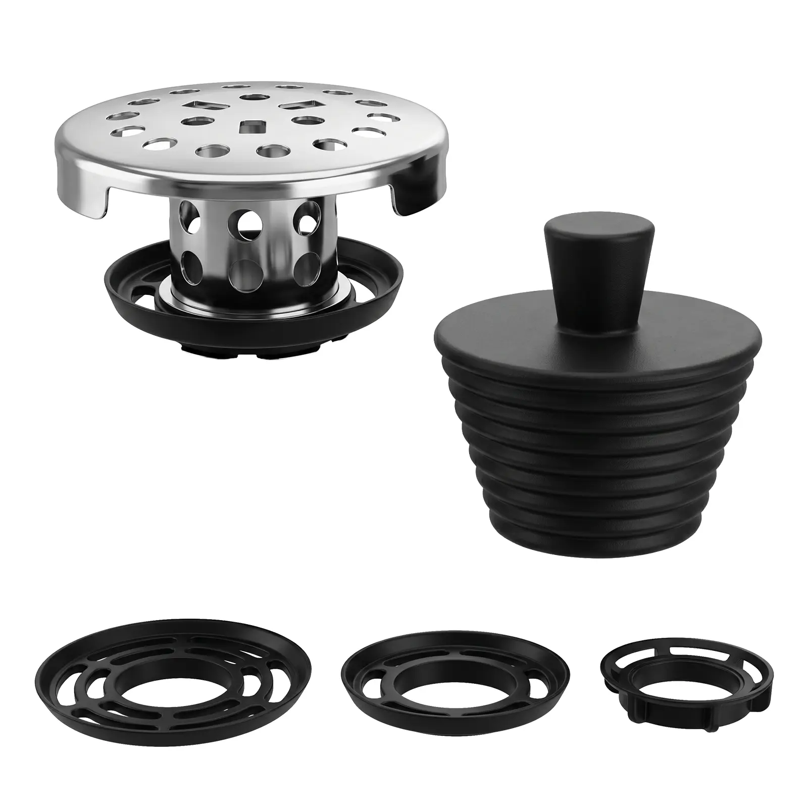Bathtub Drain Stopper, Bathtub Water Sink Stopper, SUS304 Stainless Steel Bath Drain Plug, Rust-Resistant Replacement Stopper