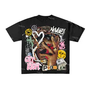 Richer Than My Opps Vintage Abstract Man Graphic Cotton T-shirt Cotton Everyday T-Shirt