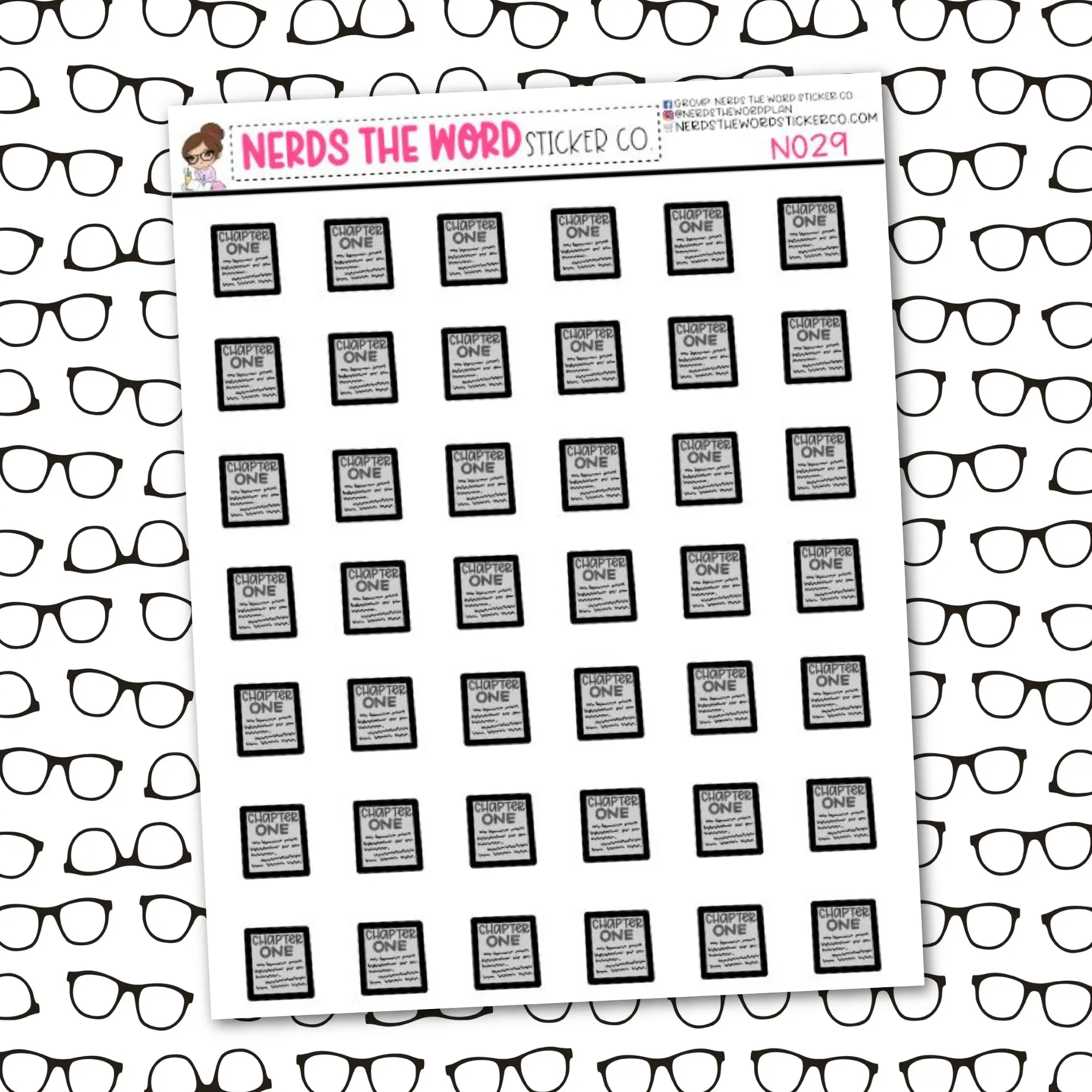 E-Reader Icon Sticker Sheet