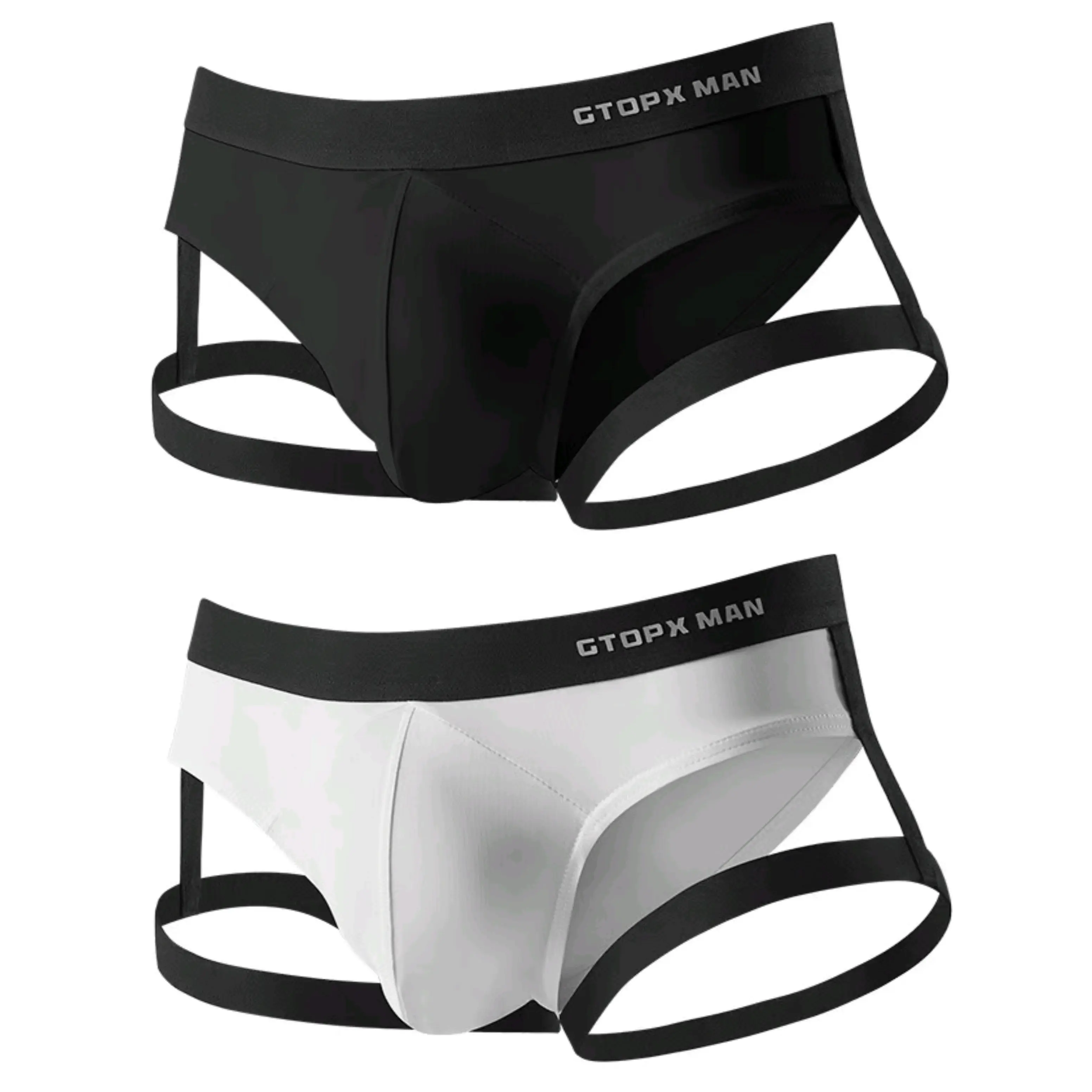 Men's sexy lingerie, ice silk briefs, breathable low-rise men's pouch underwear