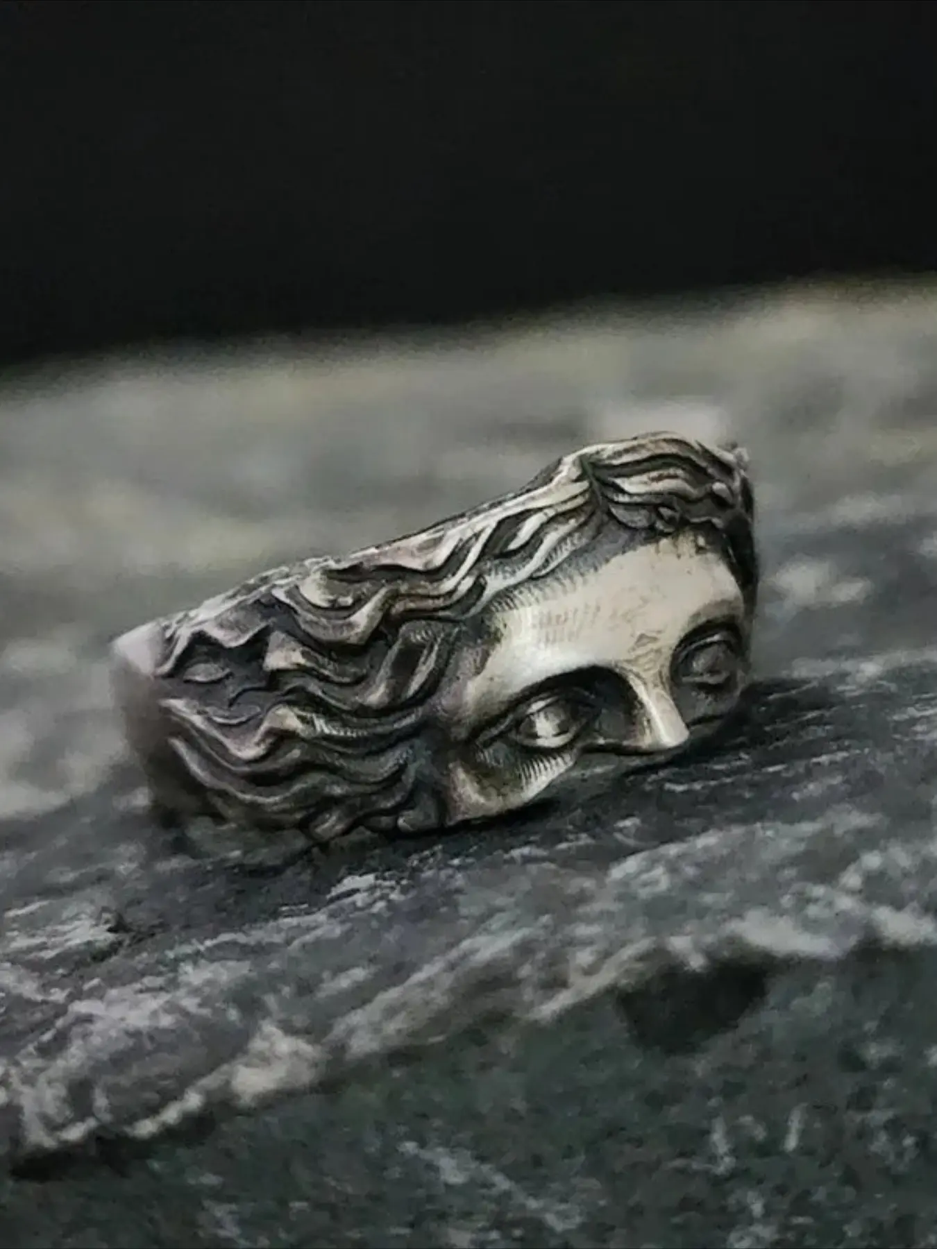 Vintage Punk Venus Half Face Open Ring, Punk Style Ring, Trendy Unisex Party Creative Ring, Unique Fashion Accessory for Men and Women, Statement Rings