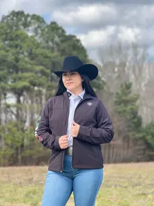 ARIAT Women's Black TEAM MEXICO Jacket - 1428, Long Sleeve, Fitted, All Seasons, Casual Outerwear with Embroidered Logo
