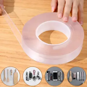 1 roll of high viscosity nano tape durable double-sided Strong Adhesive tape with high viscosity No Drill Adhesive for wall fixation without leaving any marks, transparent nano double-sided tape, Seamless Invisible Tape, No Residue Tapes