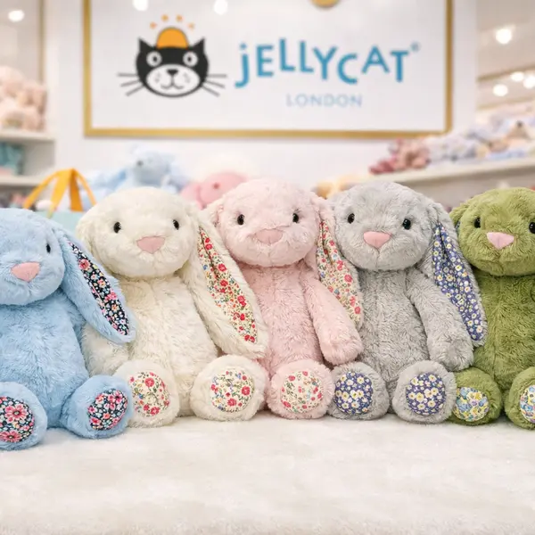 Jellycat Rabbit Decor Jellycat Bashful Bunny Plush Toy – Soft Floral Rabbit Stuffed Animal ...