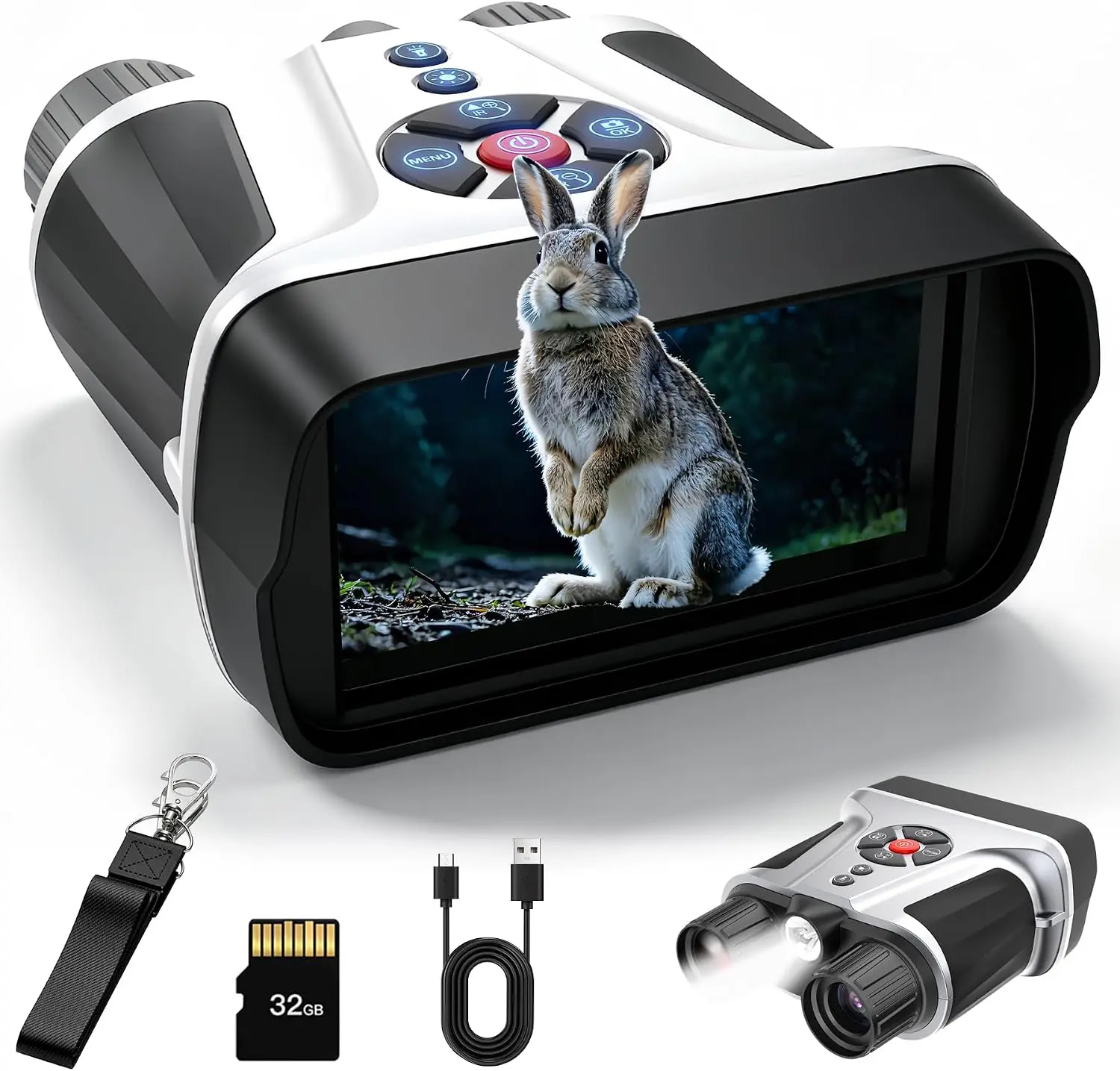 4K Night Vision Binoculars with 36MP Full Color Infrared, 4.5" HD Screen, 1968FT Long Range, 9000mAh Battery, Photo & 4K Video Recording for Wildlife Observation, Hunting Camping Gear