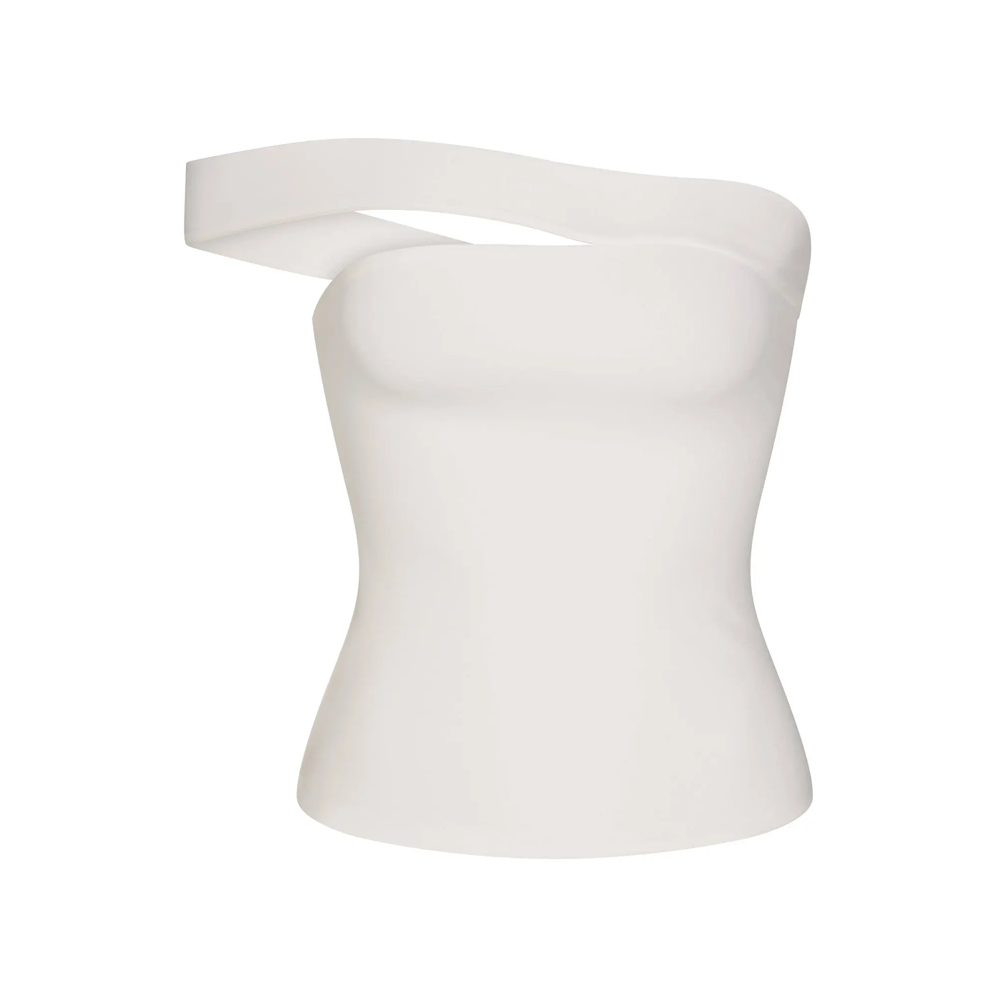 SKIMS COTTON JERSEY ASYMMETRICAL TOP