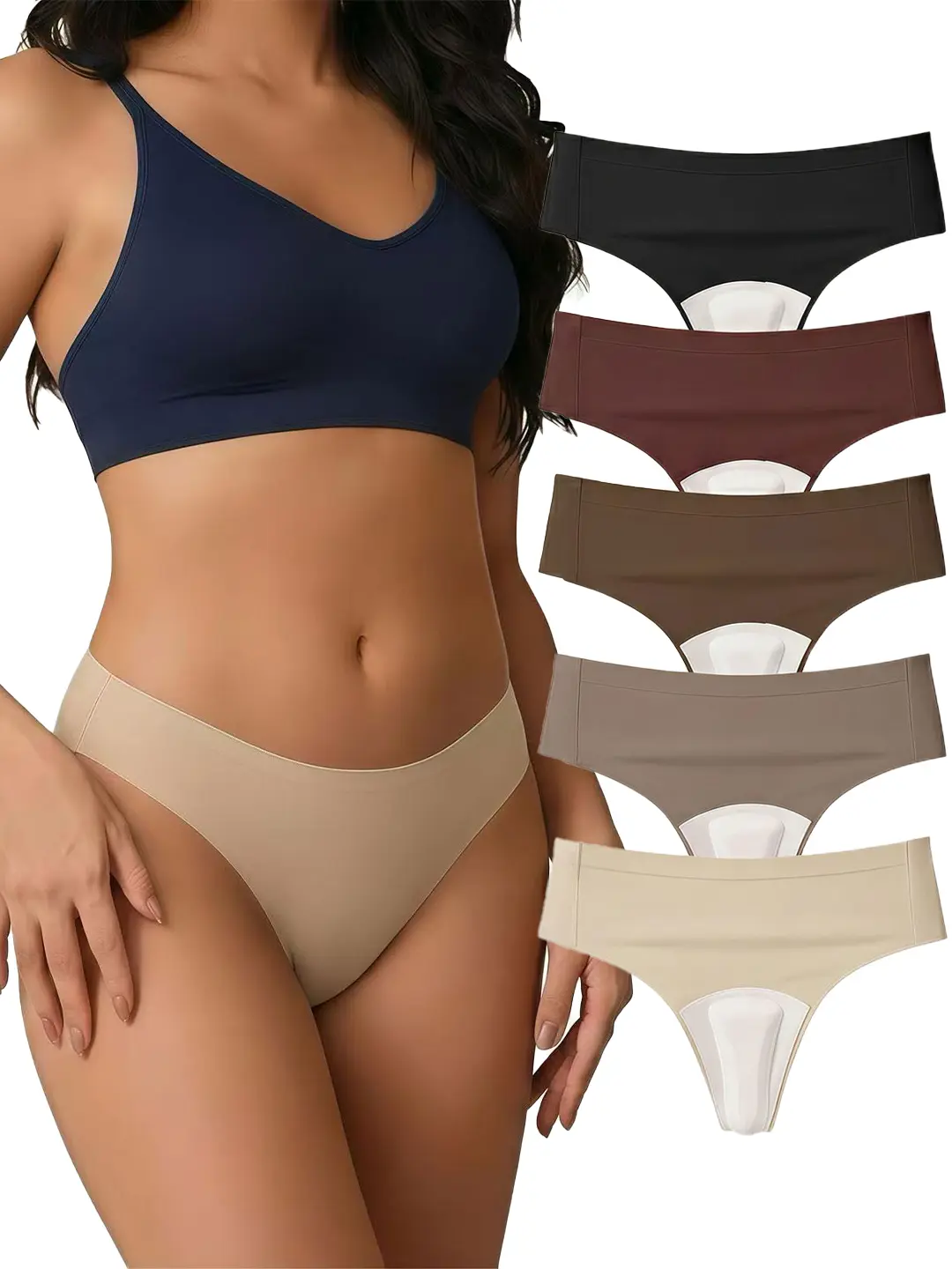 [Clearance Sale]Seamless Camel Toe Cover Thongs Panties Womenswear - Women's Invisible No-Show Panty for Tight Clothing; Breathable Stretch Fabric with Soft-Lined Front for Discreet Camel-toe Prevention, Lightweight Chafe-Free Comfort Plain Color Underwea