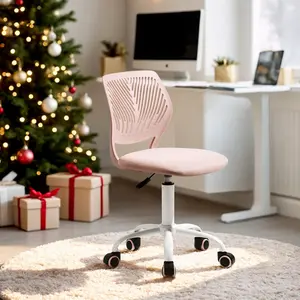 【Deals For You Days】Homy Casa Desk Chair, Height Adjustable Small Study Computer Task Chair with Wheels for Students, Children, Teens — Also Great as Office Chair, Vanity Chair, or Gaming Chair