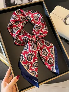 Vintage Elegant Silk Scarf for Women, Nut Pattern Headscarf, Party Gift, Daily Wear, Mulberry Silk, Perfect for Festivals