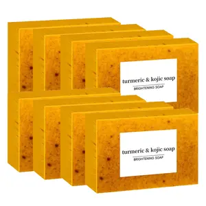 8 Pack Turmeric & Kojic Acid Soap for Clear Skin - Oil-Control and Pore Refining Facial & Body Bar with Natural Ingredients for Sensitive Skin and Acne-Prone Skin