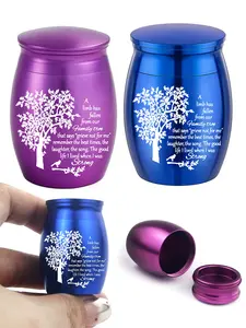 2 Pcs Small Urns for Human Ashes, Tree of Life Design, Heart Ashes Necklace, Keepsake Urns for Ashes, Memorial Ashes Holder, Personalized