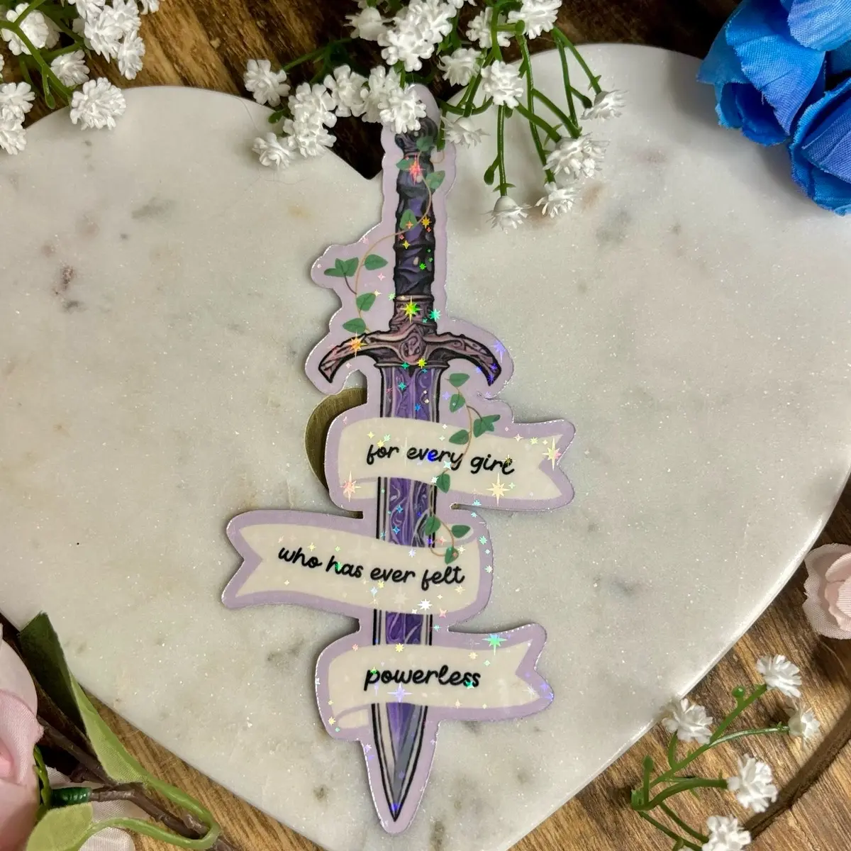 Laminated Sparkle Powerless Dagger Bookmark