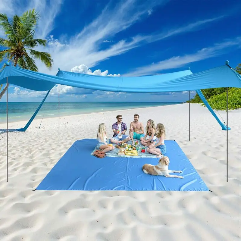Beach Canopy Beach Tent 10x10 FT Easy To  Windproof  Sun Beach Shde Canopy Outdoor Shade For Beach Camping Family