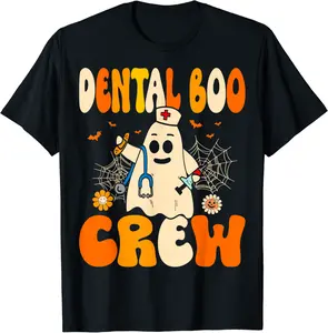 Dental Boo Crew Dental Assistant Halloween Costume Women T-Shirt - Luciaodrioz Shop 66B0D9T16D7C
