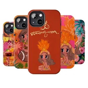 Tropical Doll Style Phone Case for iPhone – Orange World Tour Fan Art Cover – Cute Gift for Latina Music Fans Compatible With iPhone 11–17, Samsung S24–S26