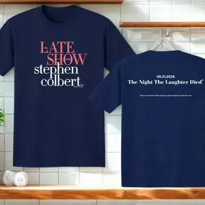 The Late Show with Stephen Colbert 2026 T-Shirt, Front Back Comedy Tee, Last Show Fan Shirt, Late Night TV Merch Gift, Cotton, Crewneck, Graphic Tee