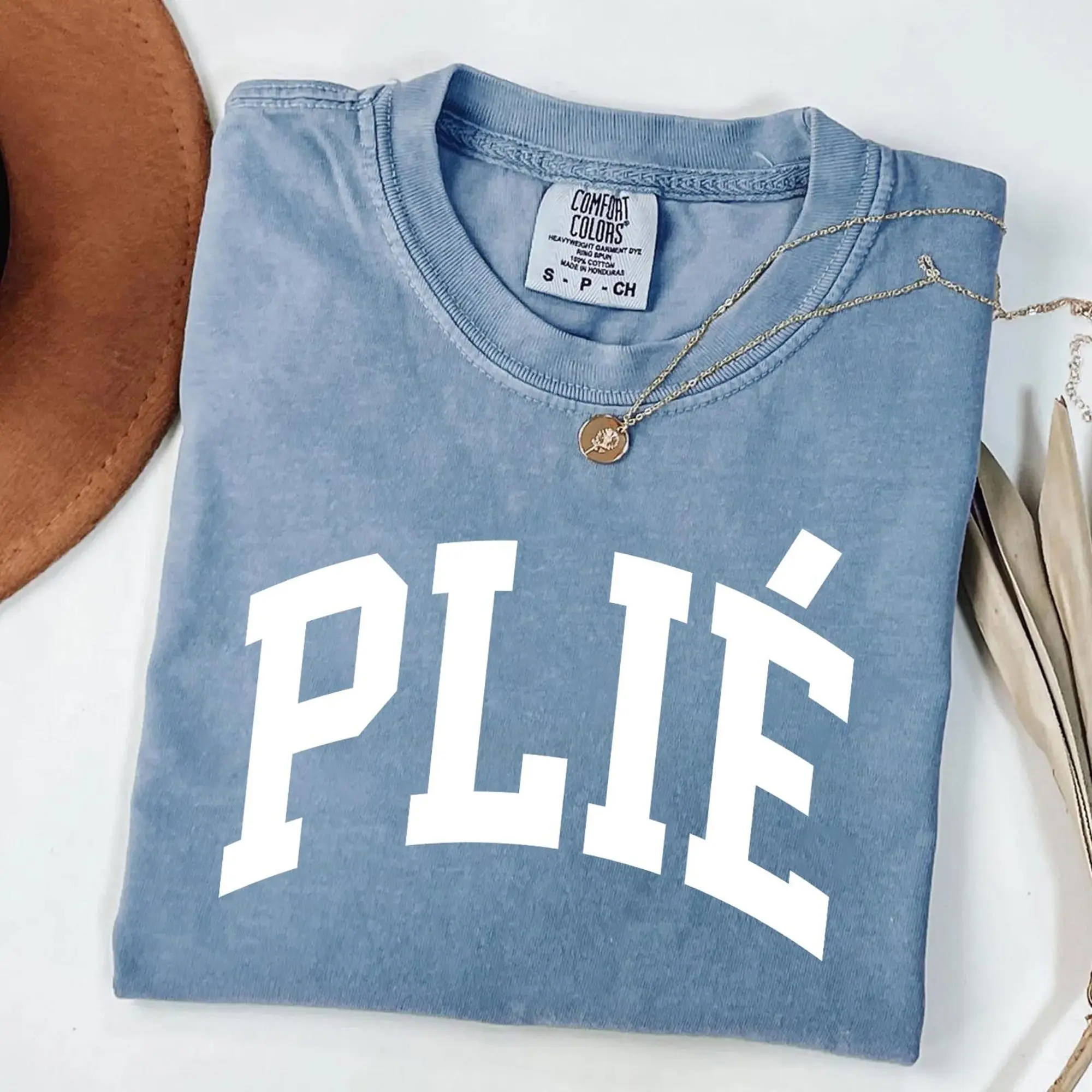 Plie Ballet T-Shirt - Comfort Colors Vintage Dance Tee - French Ballerina Aesthetic Shirt - Plie Graphic Top - Minimalist Coquette Apparel