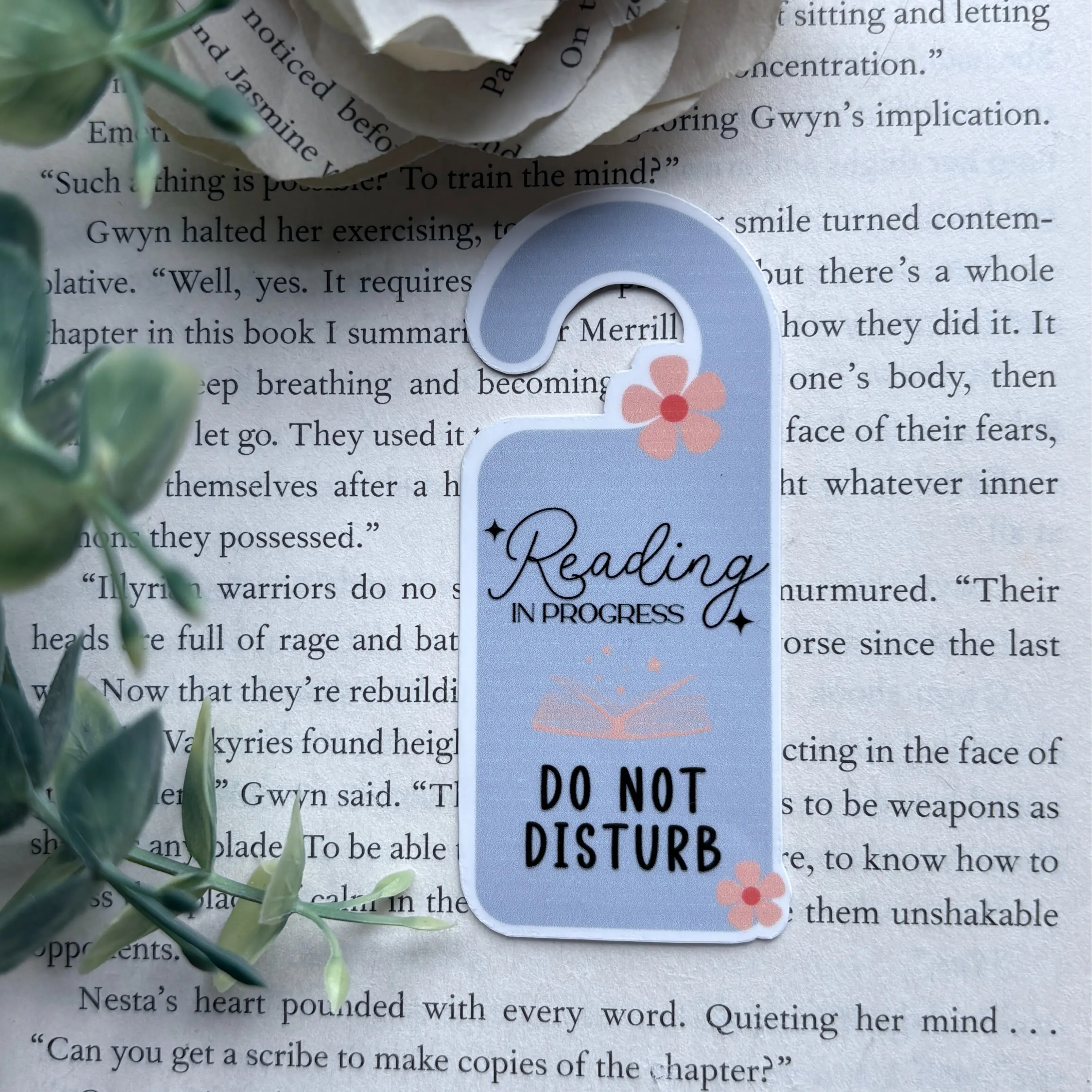 Reading In Progress Book Lover Sticker, Do Not Disturb Door Sign, Reading Mood Scrapbooking Decal for DIY Hobbies, Reading Mood Sticker