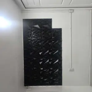 STICKGOO 33Pcs Tiles Geometric Pattern Wall Panel, Diamond Design 3D PVC Wall Panels for Interior Wall Decor, 11.8" x 11.8" Decorative Living Room