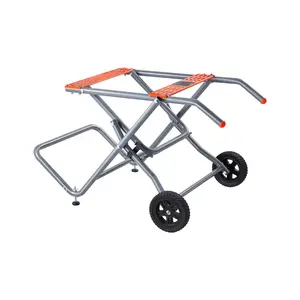 VEVOR Portable Table Saw Stand, 350 lbs Load Capacity, Rolling Foldable Table Saw Table with 8 Inches Rubber Wheels, Heavy Duty Construction, Easy Storage, Universal for Most Brands of Table Saws