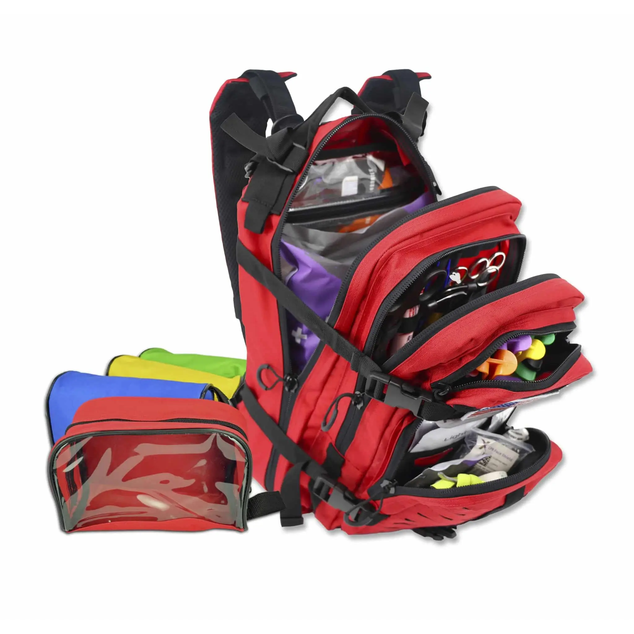 Tactical Assault Backpack + Pouches w/ Trauma & Bleeding Fill Kit | PB89-SKM-MBP4