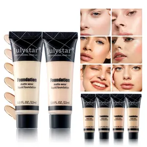 The face is fully covered with liquid foundation, lasting matte makeup effect, oil control, waterproof, sweat proof, light medium tone, light to medium, and the natural luster effect is suitable for all skin types, Soft Matte Foundation