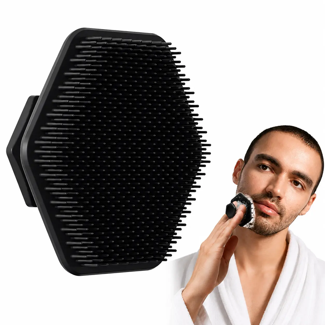 Unisex Silicone Facial Cleanser & Massage Pad - Easy-Grip, Non-Irritating, Skin-Friendly Silicone, Gentle Soothing Cleansing, Smoother Shaving Prep (Skincare Tool for Beauty & Personal Care)