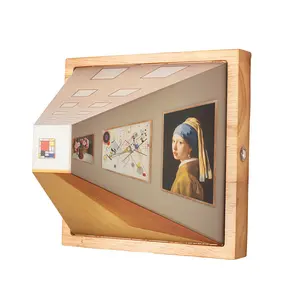 3D Naked Eye Visual Night Light, Home Creative Wooden Non Perforated Wall Hanging Light, Bedside Lamp, High-end Atmosphere Light