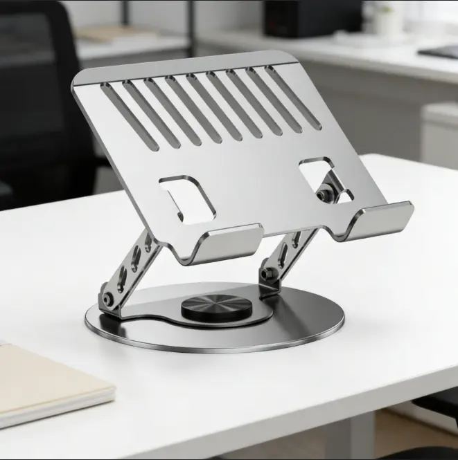 360° Rotating Laptop Stand, Adjustable Foldable Riser with Dual Rotary Shaft, Portable Ergonomic Desk for 10-17.3" Laptops & MacBook, Desk Accessories, Computer Peripherals Mount