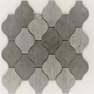 Milly Grey Ornament Limestone Mosaic Tile