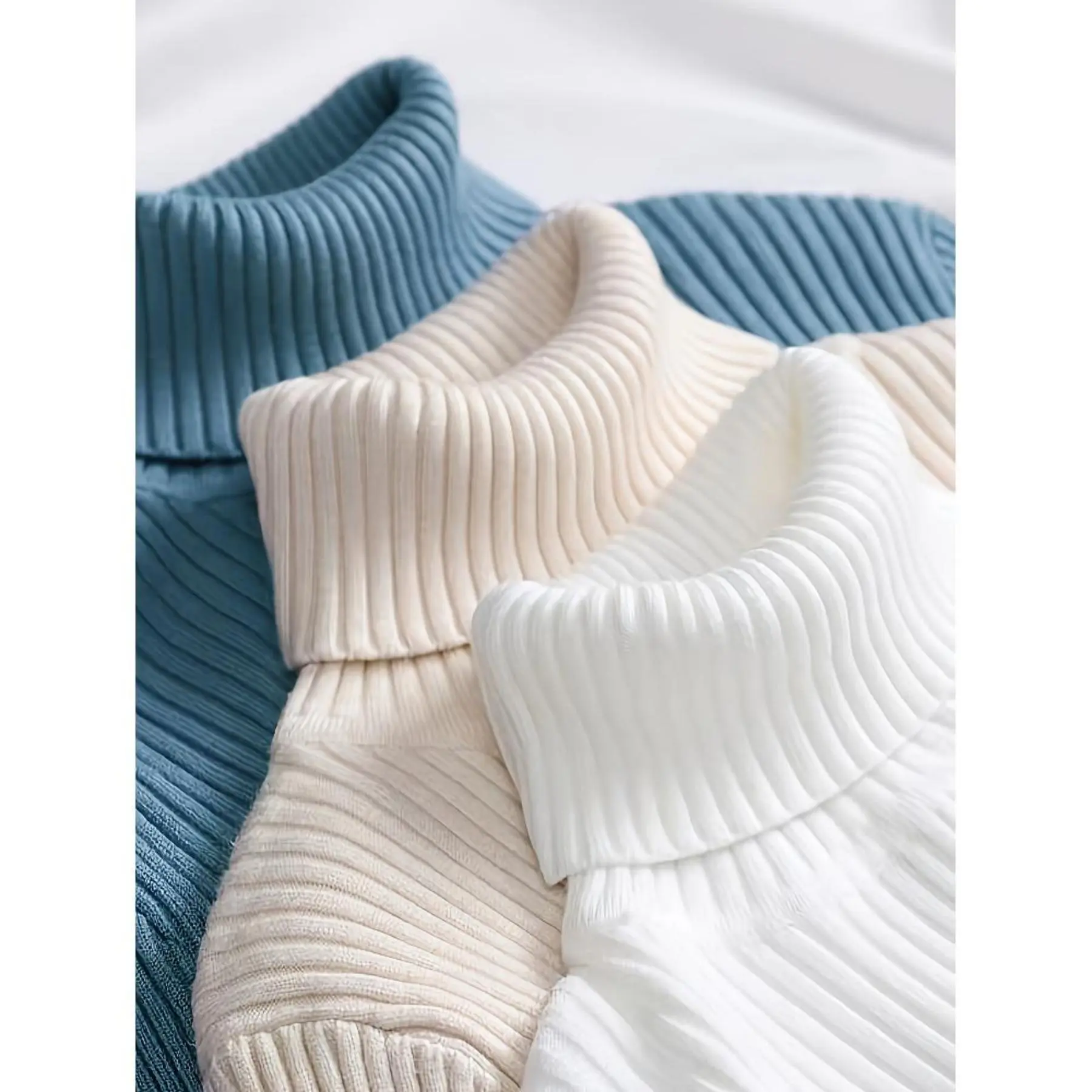 3-Pack Women'S Turtle Neck Sweaters | Soft & Warm Pullover, Solid Color Elegant Design, Comfortable Office Wear Tops, Long Sleeve, Regular Length, High Neck, Slight Stretch Fabric