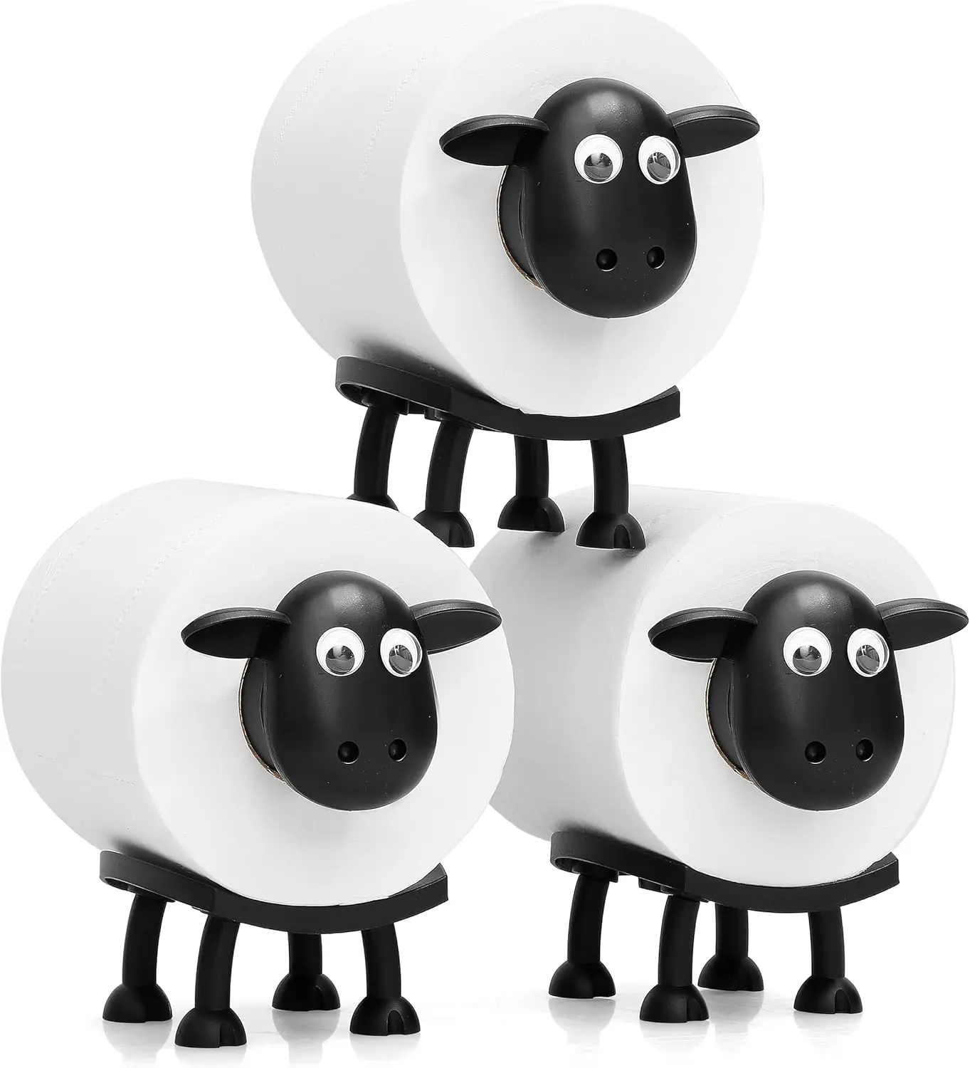 3PCS - Sheep Toilet Roll Holder - Free Standing Bathroom Decor Set - 3D Printed Black Sheep Roll Holder - Cute Bathroom Decor - Ultra Gift - Desk Decoration - Room Decor - Small Space Organizer - TiktokShopDealsforYouDays - SummerWins
