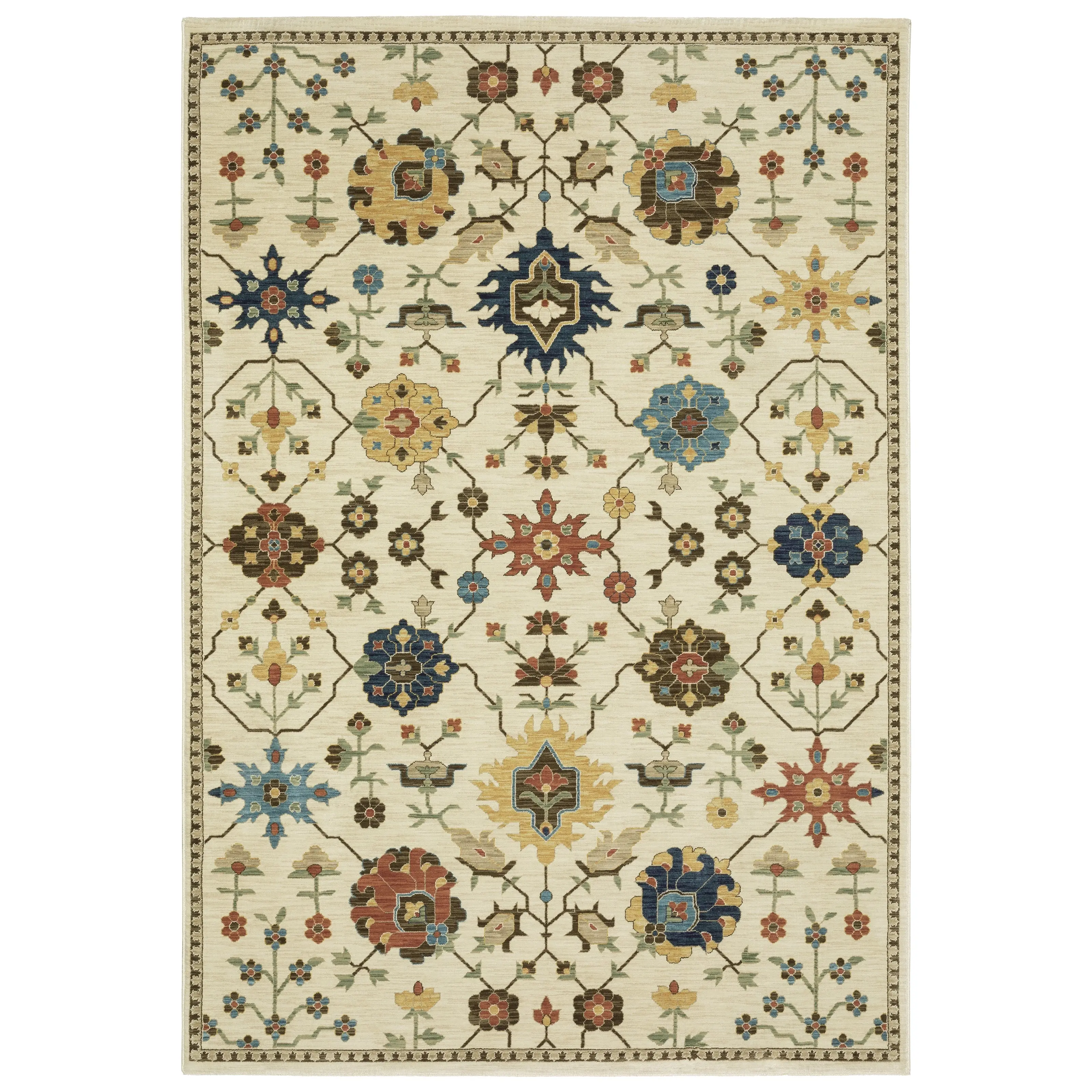 Oriental Weavers Francesca FR02M Ivory Multi-colored Traditional Machine Woven Rug