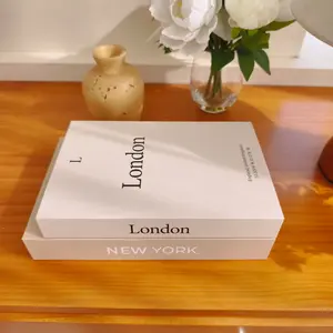 Decorative Books Set for Home Decor, 2-Piece Fake Book Decoration, Realistic Book Box Enhances Coffee Table, Bookshelf, Fireplace Mantel