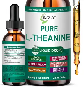 L Theanine Liquid Drops, Pure L-Theanine 400mg for Adults and Kids, Organic High Absorption L Theanine Supplement, Natural Focus Supplement, Gluten Free | 30 Servings