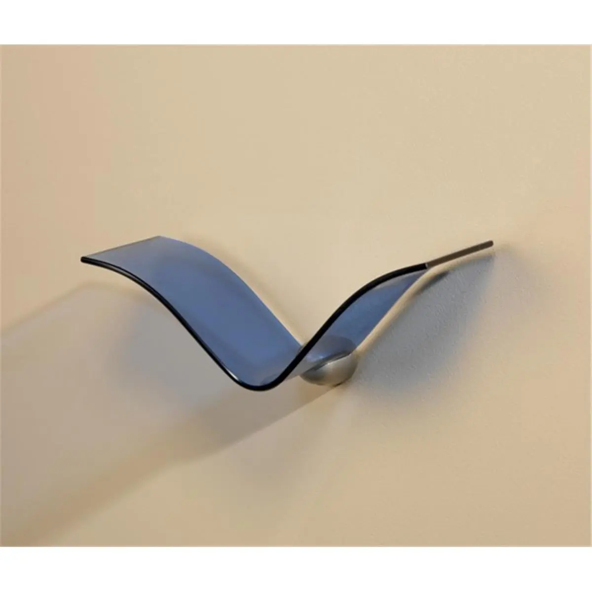Concepts Heron Blue 1-Layer 6x14 in Glass Floating Shelves Kit - Wall-Mount Bracket-Mount Home Decor Storage Solution, Shelves for Organizing, Ideal for Bathroom