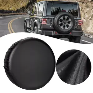 PU Leather Spare Tire Cover Universal Fit 26"-28" Tire Diameter Waterproof