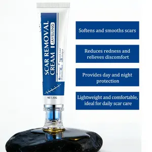 Scar Cream, Professional ScarRemoval Gel, Suitable for scar removaltreatment of post-operative scars, Caesareansection scars, Keloids, Burns, Acne