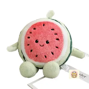 30cm Funny Watermelon Plush Toy with Arms and Legs Stuffed Dolls for Kids Birthday Gift Summer Prank Toys for Boys Girls