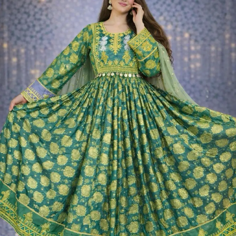 Afghani long Banaras Goldozi