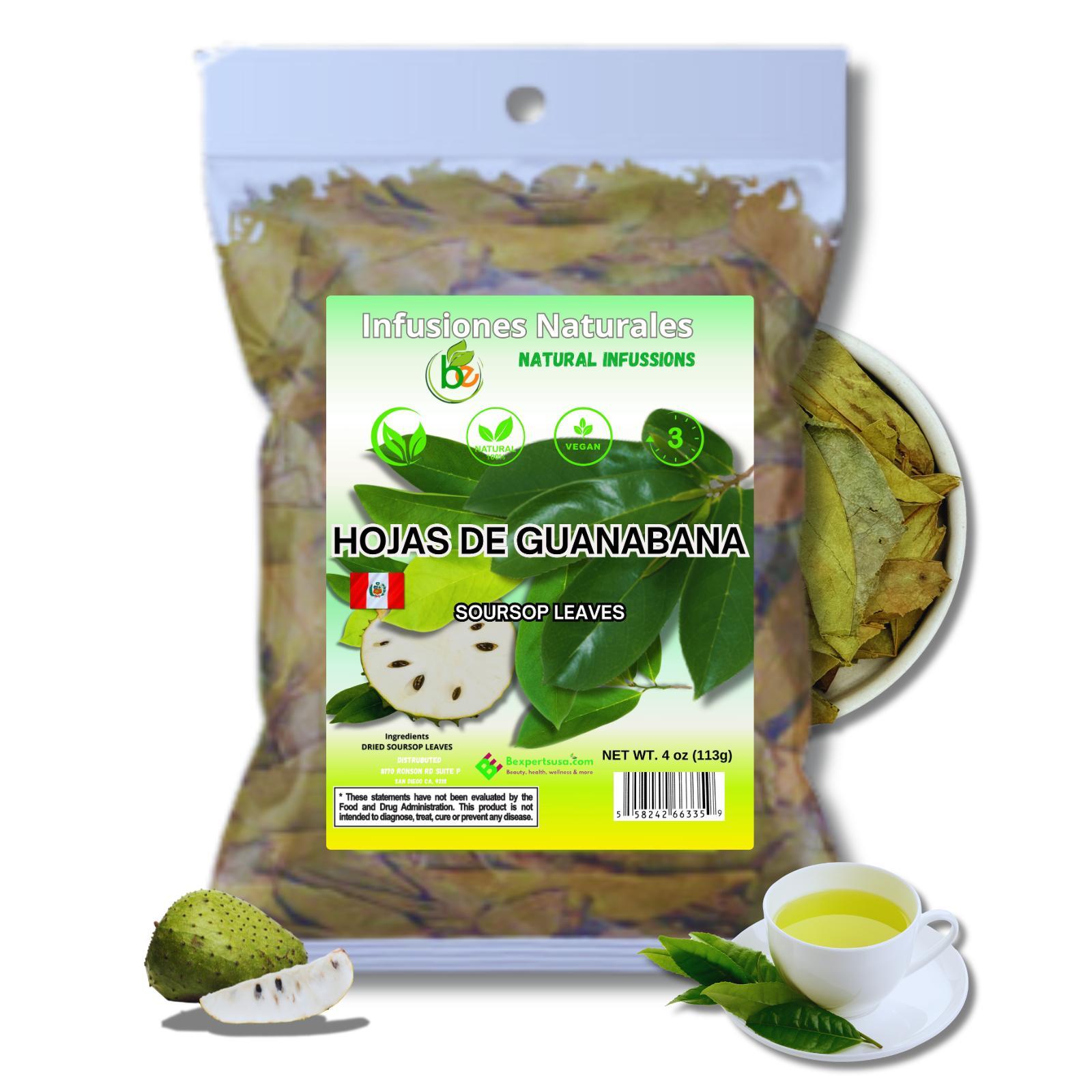 VIRAL Whole Dried Graviola Soursop Leaves (4 oz 113g+ Leaves Per Bag) Hoja De Guanabana, 100% All Natural Fresh Tea From Mexico . TEA Beverage Traditional